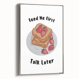 Landscape art painting on framed canvas depicting a vintage poster of vibrant colorful food imagery.