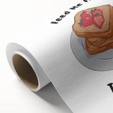 Art deco poster of stylized fruits in bold colors on rolled canvas, ideal for nursery wall art or dining room decor.