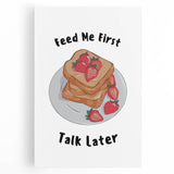 Large black and white stretched canvas featuring a vintage food-inspired quote, ideal for kitchen wall art.