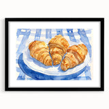 Extra large abstract art print of colorful pastries in a black frame, ideal for living room decor.