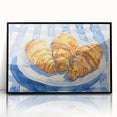 Large abstract wall art featuring assorted pastries in muted colors, framed acrylic, ideal for kitchen wall decor.