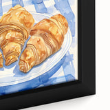 Close-up of a framed canvas featuring colorful pastries on a black background, ideal for extra large living room wall art.