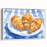 Vintage poster art featuring an array of colorful pastries on a large framed canvas, ideal for living room decor.