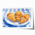 Rolled canvas print of assorted pastries in soft pastel shades, ideal for dining room wall art.