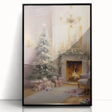 Cozy Fireplace & Christmas Tree – Classic Christmas Wall Decor