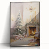 Cozy Fireplace & Christmas Tree – Classic Christmas Wall Decor