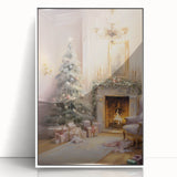 Cozy Fireplace & Christmas Tree – Classic Christmas Wall Decor