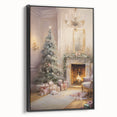Cozy Fireplace & Christmas Tree – Classic Christmas Wall Decor