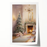Cozy Fireplace & Christmas Tree – Classic Christmas Wall Decor