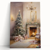 Cozy Fireplace & Christmas Tree – Classic Christmas Wall Decor
