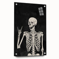 Rock On Skeleton Halloween Wall Art - Spooky Gothic Decor