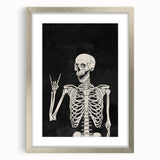Rock On Skeleton Halloween Wall Art - Spooky Gothic Decor