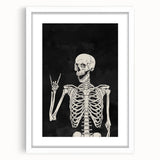 Rock On Skeleton Halloween Wall Art - Spooky Gothic Decor