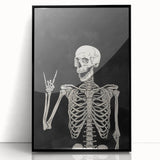 Rock On Skeleton Halloween Wall Art - Spooky Gothic Decor
