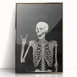 Rock On Skeleton Halloween Wall Art - Spooky Gothic Decor