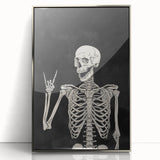 Rock On Skeleton Halloween Wall Art - Spooky Gothic Decor