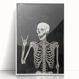 Rock On Skeleton Halloween Wall Art - Spooky Gothic Decor