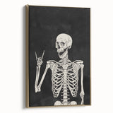 Rock On Skeleton Halloween Wall Art - Spooky Gothic Decor