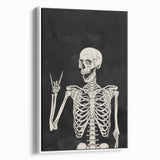 Rock On Skeleton Halloween Wall Art - Spooky Gothic Decor