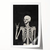Rock On Skeleton Halloween Wall Art - Spooky Gothic Decor