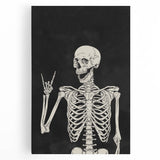 Rock On Skeleton Halloween Wall Art - Spooky Gothic Decor