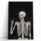 Rock On Skeleton Halloween Wall Art - Spooky Gothic Decor