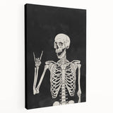 Rock On Skeleton Halloween Wall Art - Spooky Gothic Decor