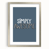 Simply Awesome - Boys Room Wall Art Kids Wall Decor