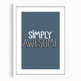 Simply Awesome - Boys Room Wall Art Kids Wall Decor