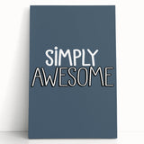 Simply Awesome - Boys Room Wall Art Kids Wall Decor