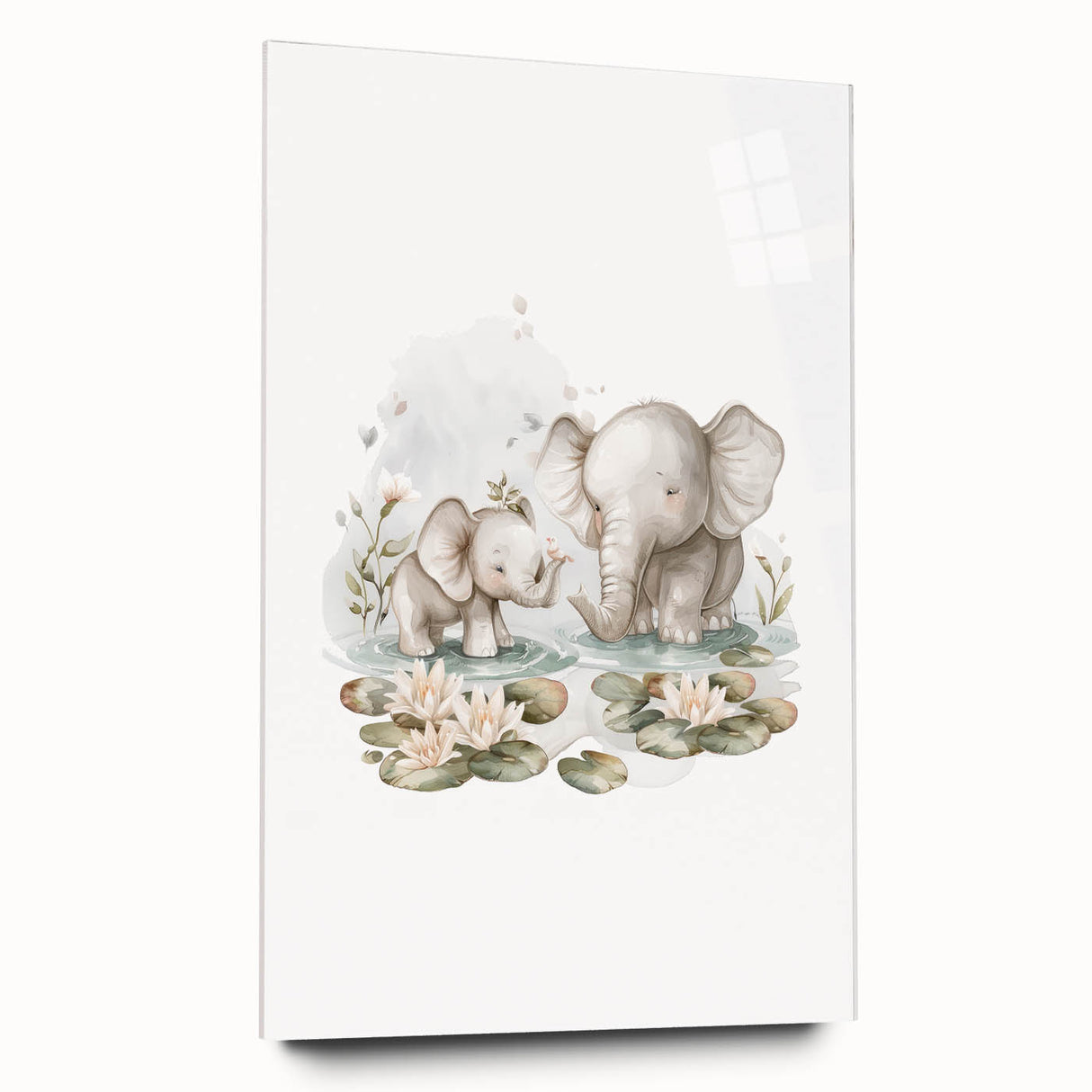 Mother and Baby Elephant Girls Room Wall Art – Nursery Print