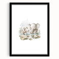 Mother and Baby Elephant Girls Room Wall Art – Nursery Print