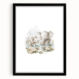 Mother and Baby Elephant Girls Room Wall Art – Nursery Print