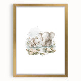 Mother and Baby Elephant Girls Room Wall Art – Nursery Print