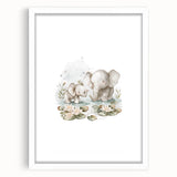 Mother and Baby Elephant Girls Room Wall Art – Nursery Print