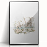 Mother and Baby Elephant Girls Room Wall Art – Nursery Print