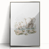 Mother and Baby Elephant Girls Room Wall Art – Nursery Print