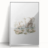 Mother and Baby Elephant Girls Room Wall Art – Nursery Print