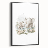 Mother and Baby Elephant Girls Room Wall Art – Nursery Print