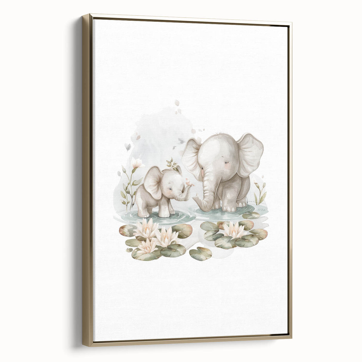 Mother and Baby Elephant Girls Room Wall Art – Nursery Print