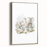 Mother and Baby Elephant Girls Room Wall Art – Nursery Print