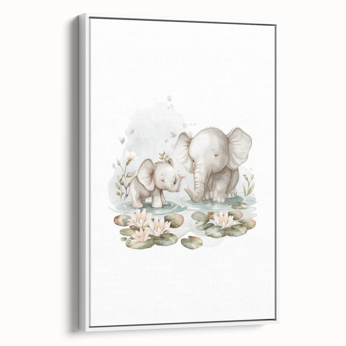 Mother and Baby Elephant Girls Room Wall Art – Nursery Print
