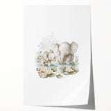 Mother and Baby Elephant Girls Room Wall Art – Nursery Print
