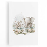 Mother and Baby Elephant Girls Room Wall Art – Nursery Print