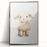 Cute Fluffy Lamb Nursery Wall Art - Baby Room Decor Print