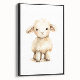Cute Fluffy Lamb Nursery Wall Art - Baby Room Decor Print
