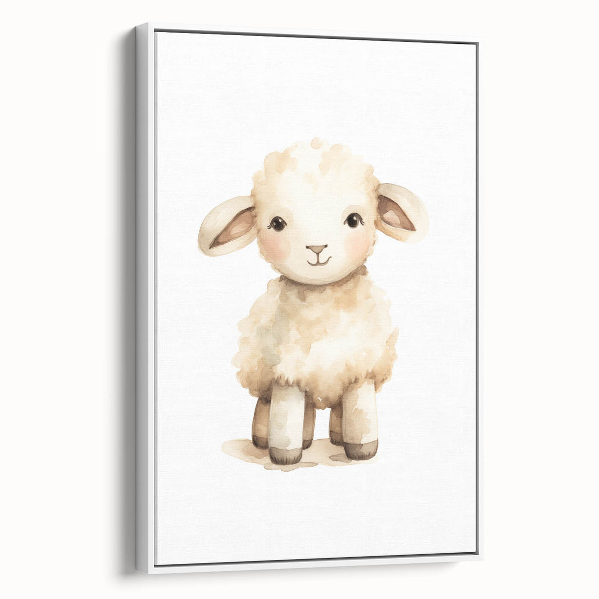 Cute Fluffy Lamb Nursery Wall Art - Baby Room Decor Print