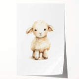 Cute Fluffy Lamb Nursery Wall Art - Baby Room Decor Print