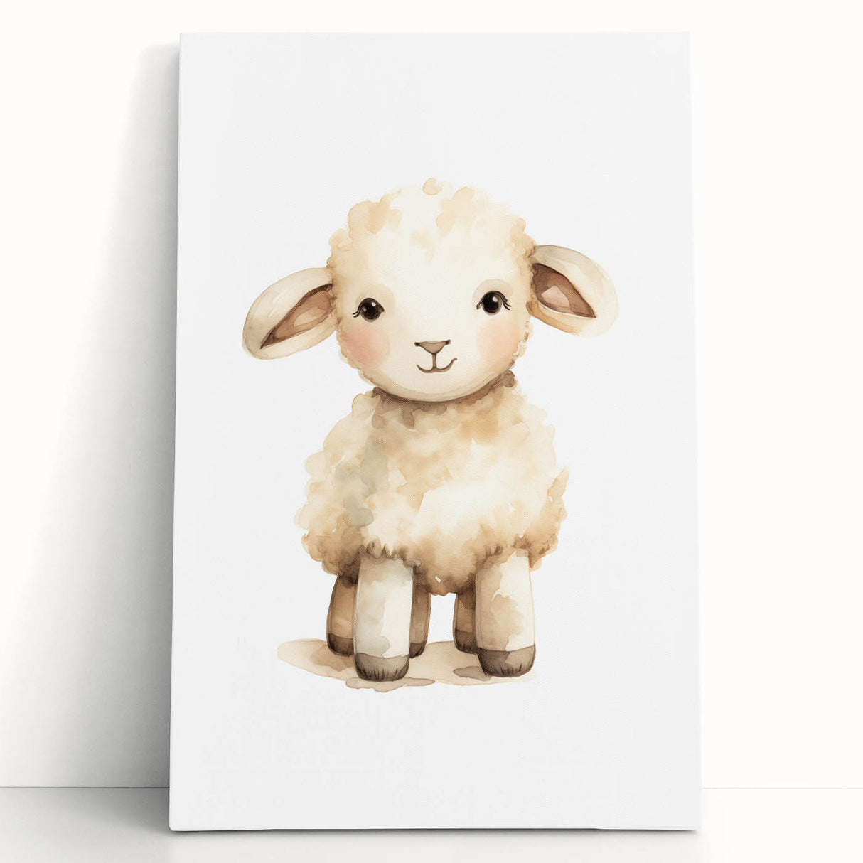 Cute Fluffy Lamb Nursery Wall Art - Baby Room Decor Print