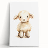 Cute Fluffy Lamb Nursery Wall Art - Baby Room Decor Print